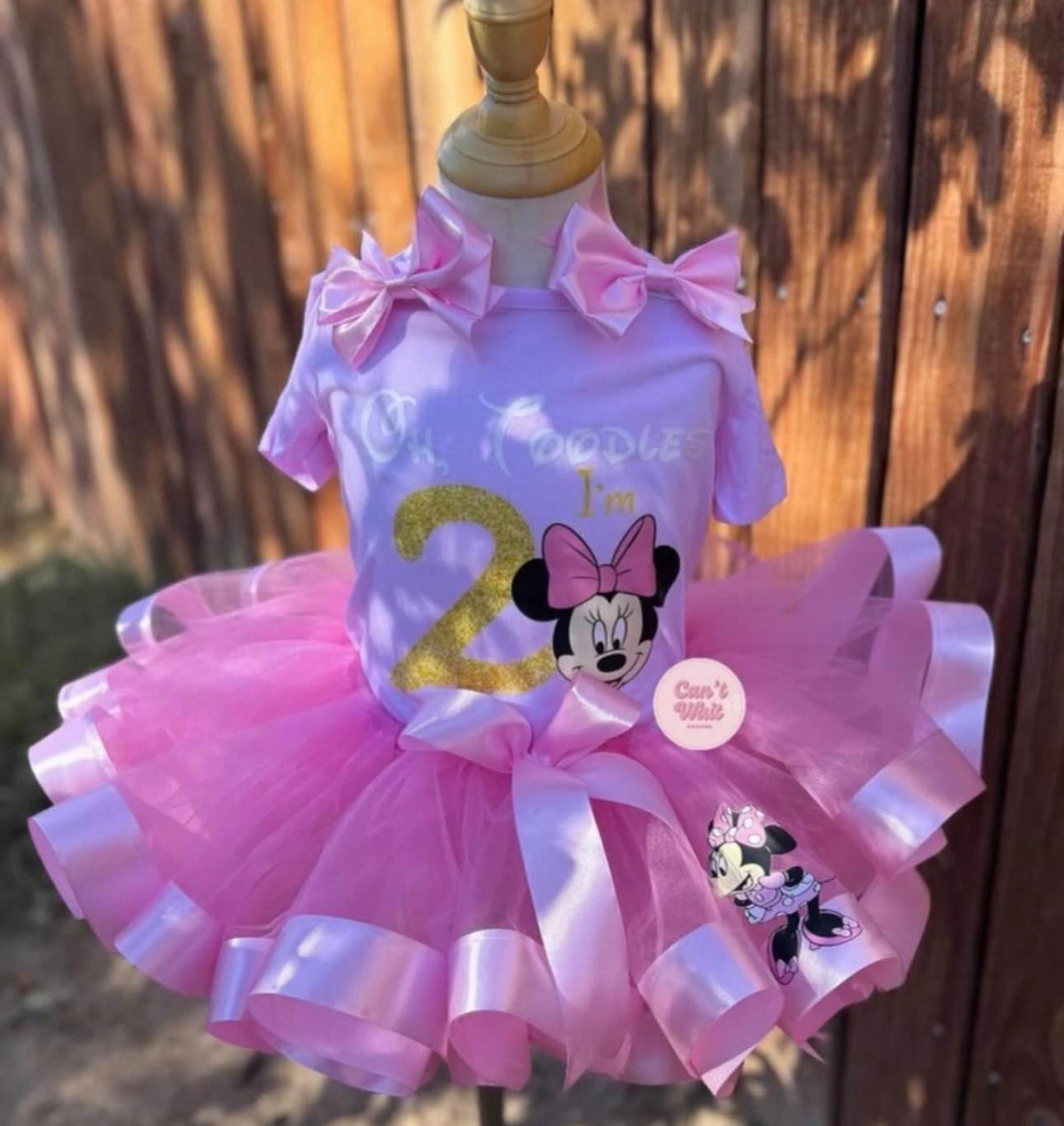 Custom Minnie Mouse Tutu Set With ribbon trim