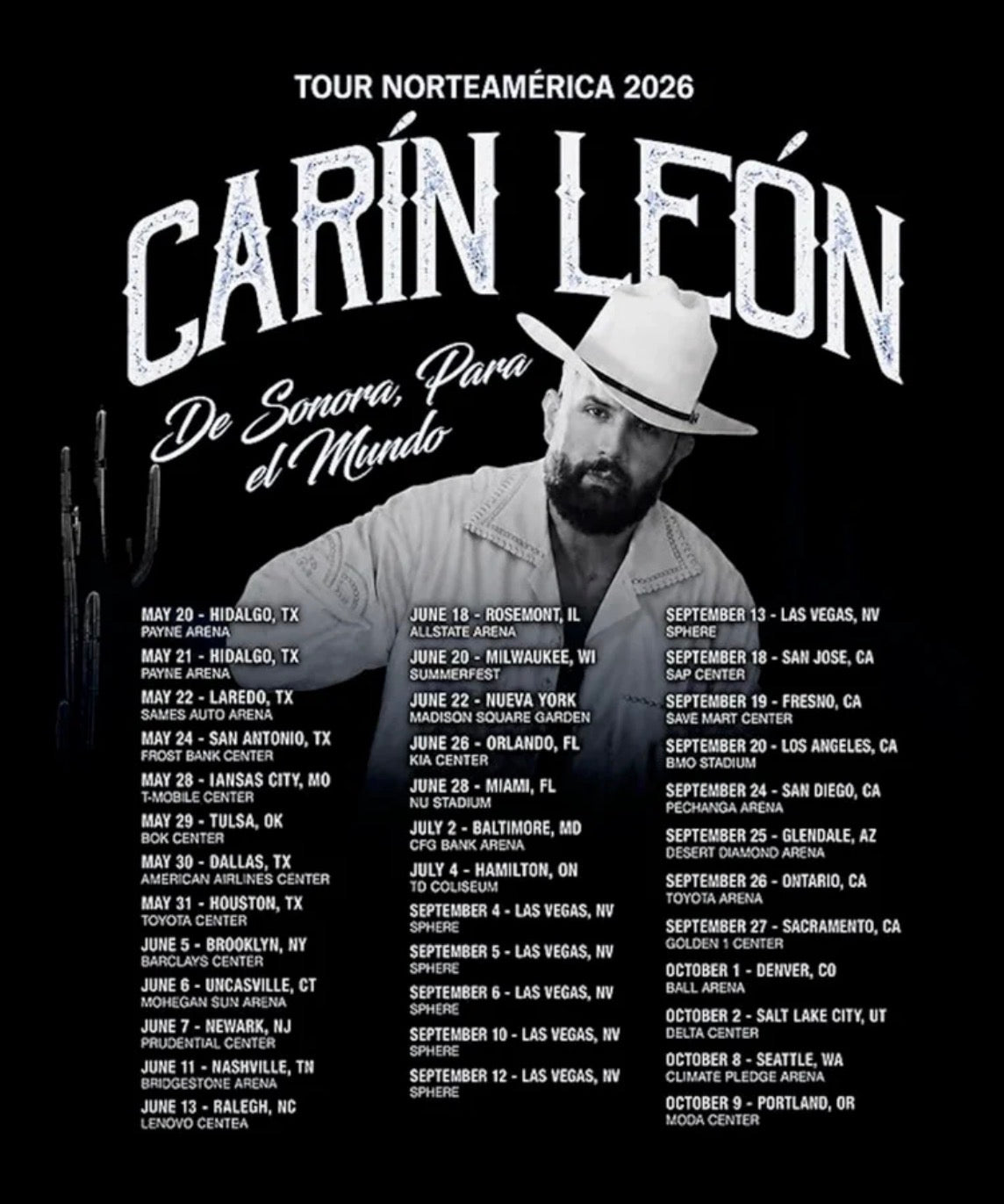 Carin Leon Tour t shirt